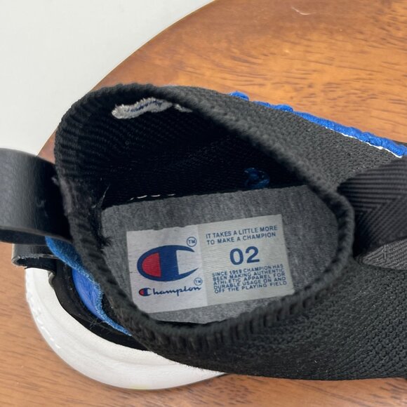 Champion Big Kids Rally Future Mid Casual Sneakers Black/Blue Boys Size 2 - Picture 10 of 15